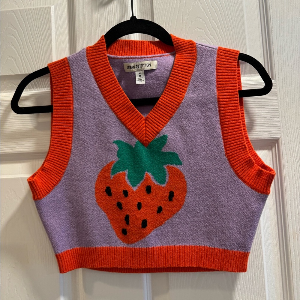 Urban Outfitters Strawberry Crop Top Sweater